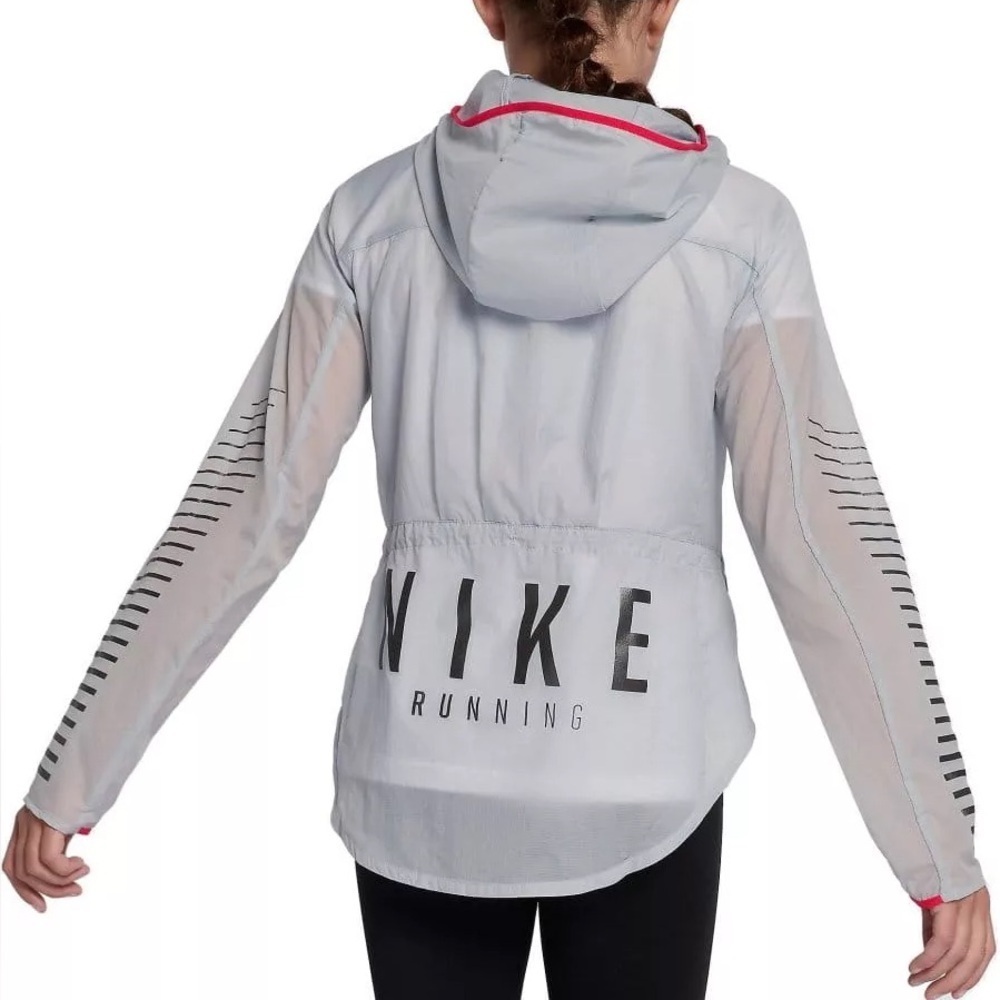 Nike Girls XL Hooded Light Jacket in Light Gray